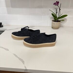 Vince Black and Tan Platform Sneakers